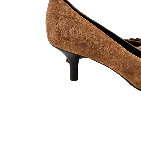 Nickels Heels Womens Size 8.5 M Brown Leopard Print Suede Buckle Accent - Picture 10 of 10